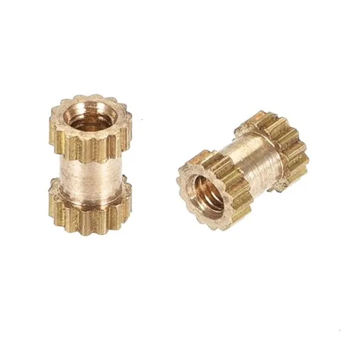 Vista 30 de MroMax Tuercas de inserción moleteadas M2, latón métrico M2x3x3.0.079 in Tuercas de inserción roscadas a través de roscas encajadas en agujeros