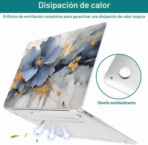 Vista 6 de Teryeefi Compatible con MacBook Air de 13 pulgadas A2337 M1 Chip A2179 A1932 (versión 2018-2020), funda protectora delgada + cubierta de teclado