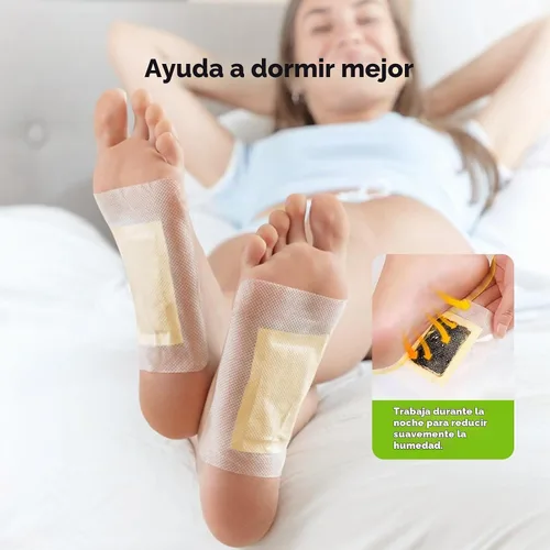 Vista 3 de Komoko Almohadillas de limpieza profunda para pies (30 unidades), almohadillas para pies de hierbas con polvo de jengibre, carbón de bambú