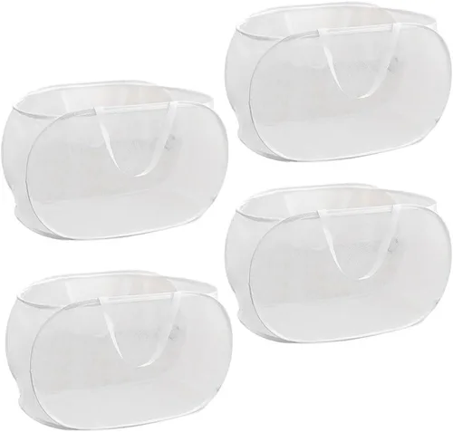Vista 14 de 2 Piezas Cesta de Ropa Sucia Desplegable de Malla con Asas Duraderas Cestas de Lavandería Plegables Cesta de Ropa Plegable de Pástico para Cuarto