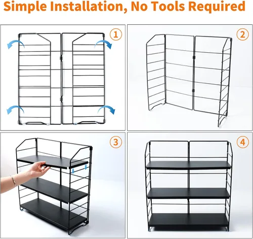 Vista 6 de BOIVSHI Organizador de encimera de baño, organizador de encimera de baño de 3 niveles, 8 niveles de altura ajustable, organizador de baño