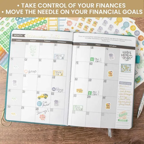 Vista 4 de bloom daily planners Calcomanías de planificador de presupuesto para finanzas personales, presupuestos, dinero, facturas, deudas y gastos
