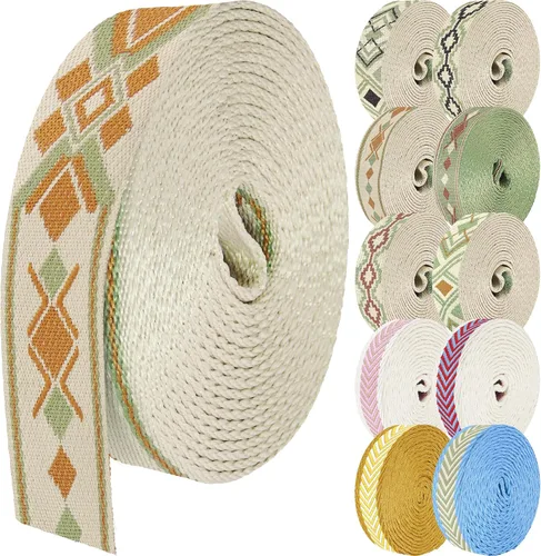 Vista 31 de 1.5 pulgadas Correa de nailon con patrón, correas de cinturón de nailon, correas para bolso, correas para mochila, cinturón de nailon