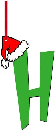 Vista 22 de Decoraciones de Navidad - Letras de adorno de la A a la Z para el árbol, adornos colgantes del alfabeto de Navidad de bricolaje (A)