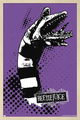 Vista 7 de Trends International Beetlejuice - Póster de pared de gusano de arena, 22.4 pulgadas de largo x 14.7 pulgadas, versión enmarcada de madera