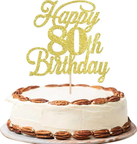 Vista 11 de Rsstarxi 1 paquete de decoración para tarta de cumpleaños 8 con purpurina negra de 8 años y fabulosos saludos a 8 años de edad, para celebrar el 8º