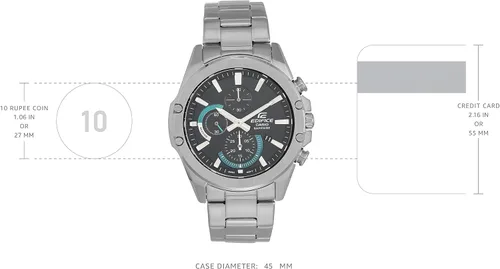 Vista 3 de Casio Edifice cronógrafo cuarzo negro Dial reloj de los hombres EFR-S567D-1AVUDF