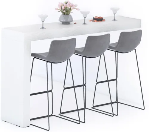 Vista 31 de Mobili Fiver Evolution - Mesa alta de bar de cocina fabricada en Italia Ahorra Espacio, Mesa de altura de mostrador montada en la pared para 1