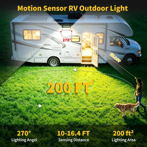 Vista 3 de SUPAREE Luz solar magnética RV con luces ámbar