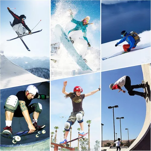 Vista 6 de Pantalones cortos protectores acolchados para snowboard, esquí, patinaje sobre hielo, patineta, cadera, glúteos, coxis, protección para hombres
