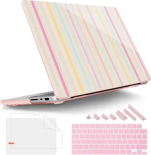 Vista 26 de Tuiklol Para MacBook Air de 13 pulgadas (versión 2021-2018) M1 A2337/A1932/A2179 con pantalla Retina Touch ID, carcasa rígida de plástico y cubierta