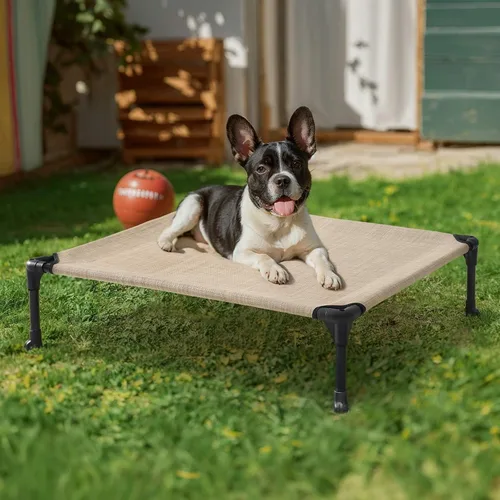 Vista 2 de Veehoo Cama elevada para perros medianos, para exteriores, cama elevada y refrescante para perros, cama para mascotas con malla transpirable, patas