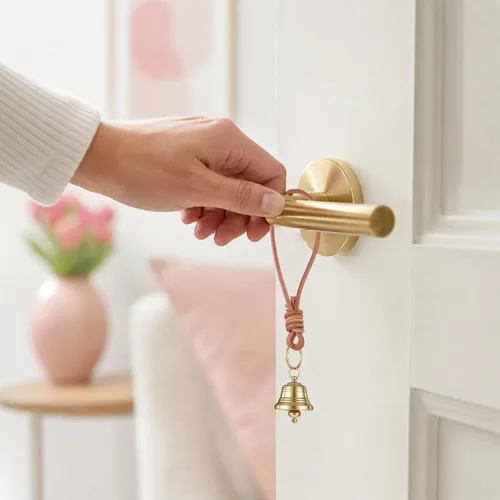 Vista 4 de 2 Pcs Brass Hanging Bells for Door, Gold Jingle Bell Clear Ringing