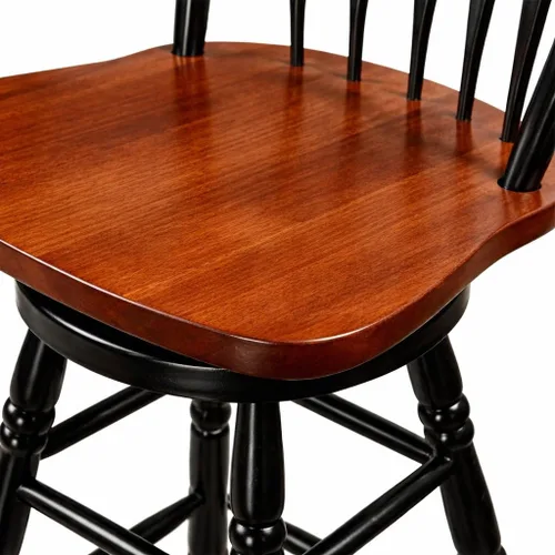 Vista 8 de Sunset Trading Selections Taburete giratorio de 24 pulgadas de altura de mostrador Taburete de café Windsor Arrowback de casa de campo Madera