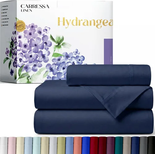 Vista 62 de Carressa Linen - Juego de sábanas 100% algodón de 600 hilos