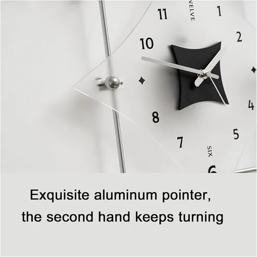 Vista 2 de Relojes de pared grandes de 16 pulgadas para decoración de sala de estar, reloj de pared moderno, eje de lámpara de metal ajustable