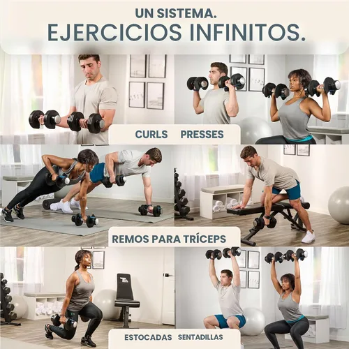 Vista 6 de Lifepro Adjustable Dumbbells & Weights for Home Gym, Quick-Adjust