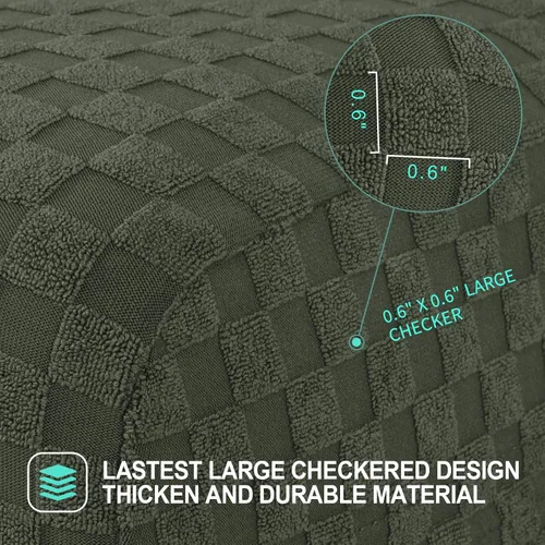 Vista 3 de YEMYHOM Funda elástica de 4 piezas para silla reclinable de jacquard con bolsillo lateral, antideslizante, ajustable, protector de muebles con parte