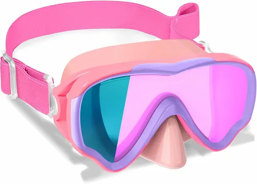 Vista 13 de Gafas de natación para niños con correa de tela para niños de 3 a 15 años, gafas de natación a prueba de fugas con cubierta nasal, vista clara