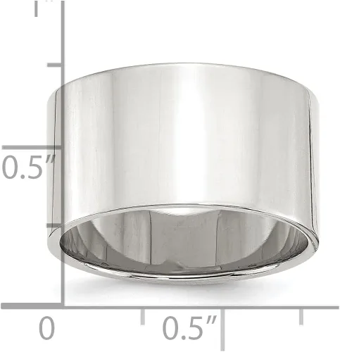 Vista 2 de Anillo de plata de ley 925 de 0.472in, tamaño plano 4 a 13,5