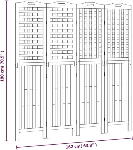 Vista 8 de vidaXL Divisor de habitación de 4 paneles, pantalla de privacidad plegable de 4 paneles, pantalla divisor plegable para oficina en casa