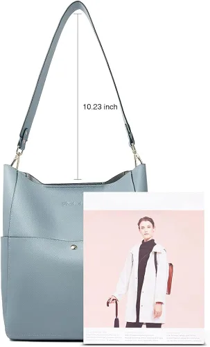 Vista 6 de BOSTANTEN - Bolsos de cuero al hombro tipo balde para mujer