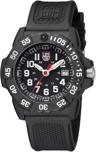 Vista 2 de Luminox Navy Seal - Reloj para hombre esfera negra serie XS35013500 resistente al agua de 6562ft funda y correa de carbono liviana visibilidad