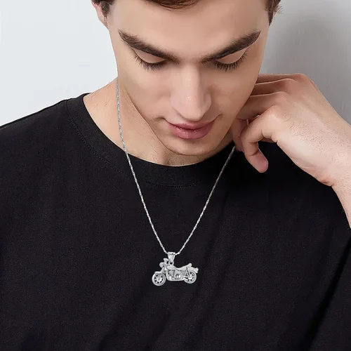 Vista 10 de Imrsanl Joyería de cremación para cenizas, motocicleta, automóvil pequeño, collar de urna de tractor para cenizas para hombres, recuerdo