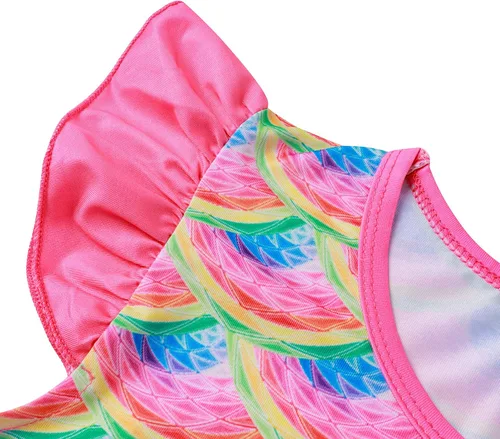 Vista 5 de Vestido de princesa para niñas pequeñas, vestido corto con estampado 3D de sirena