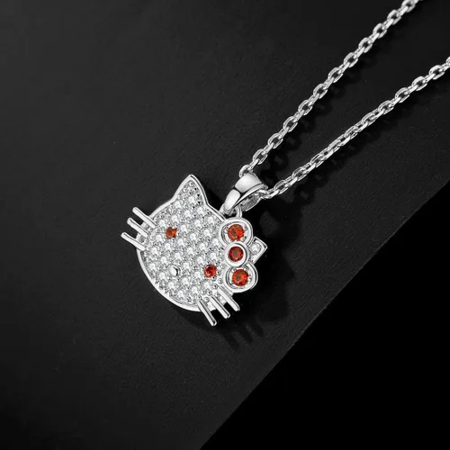 Vista 2 de FORUISTON Collar con colgante de oro de amatista, gatito, mariposa, circonita cúbica, regalos para niñas, mujeres, mamá, abuela, Navidad, San