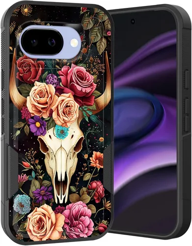 Vista 185 de Funda para Pixel 6A, Híbrida de Doble Capa de Servicio Pesado Resistente a Prueba de Golpes PC Duro + Funda Protectora de Silicona Suave para Google