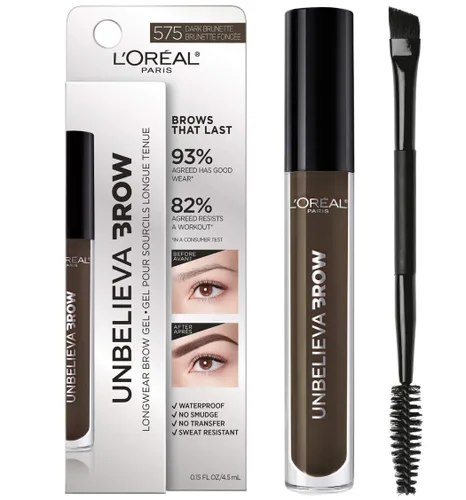 Vista 15 de L'Oreal Paris Unbelieva-Brow Gel tintado impermeable para cejas de larga duración, resistente a las manchas, a prueba de transferencia, secado Negro