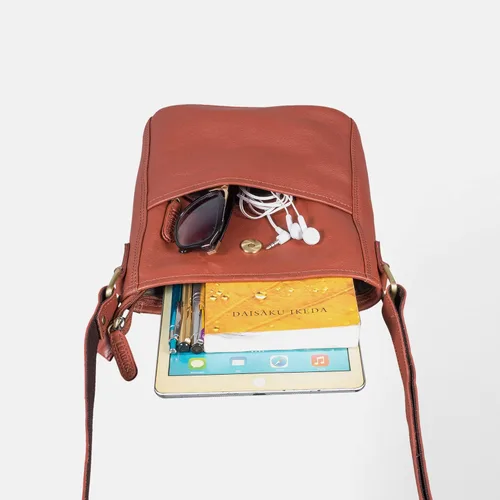 Vista 5 de LEABAGS Bolso bandolera de cuero - Bolso vintage de cuero genuino de búfalo - Bolso de mensajero de hombro para hombres y mujeres Maletín Atenas