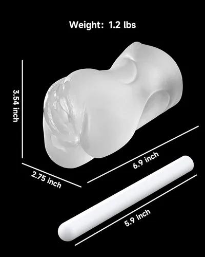 Vista 3 de Masturbador masculino 3 en 1 realista, coño de bolsillo y barra de secado, juguete sexual masculino de doble extremo, lengua en la boca, vagina