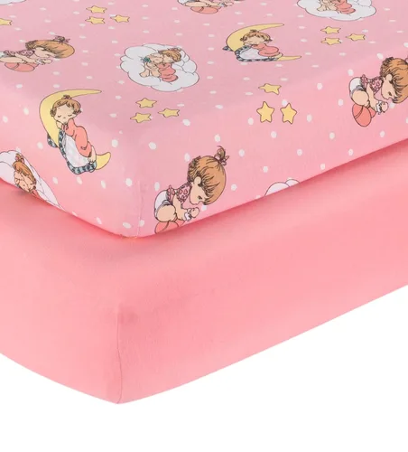 Vista 15 de Everyday Kids Paquete de 2 Sábanas Bajeras para Cuna para Niña, 100% Sábana de Bebé de Microfibra Suave y Transpirable, Se Adapta a Colchones