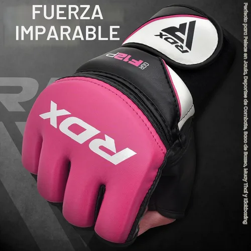 Vista 2 de RDX Guantes de MMA para mujer Grappling Artes Marciales Sparring Saco de boxeo Jaula Lucha Maya Hide Mitones de cuero Combate Training