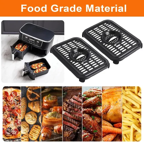 Vista 4 de Piezas de repuesto para freidora de aire para Ninja Foodi DualZone, 2 piezas de accesorios para freidora de aire de grado alimenticio, bandeja
