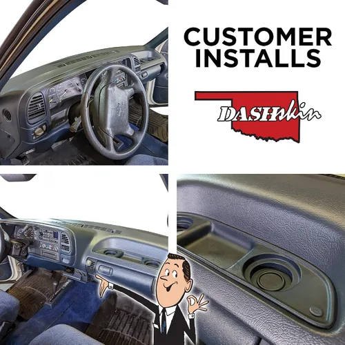 Vista 7 de DashSkin Cubierta para salpicadero compatible con SUV y camionetas GM 95-96 en color negro, tapa de plástico moldeado duro para salpicadero
