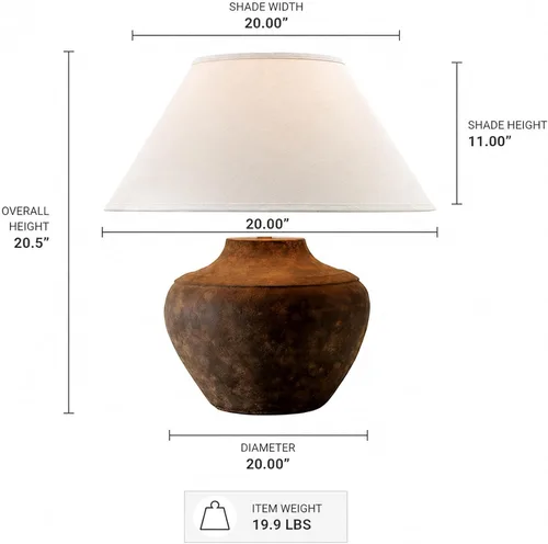 Vista 4 de Troy Lighting PTL1010 Calabria - Lámpara de mesa de 20,5 pulgadas