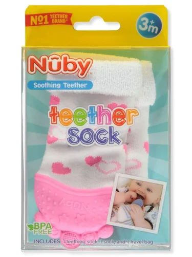 Vista 2 de Nuby calmante dentición, 5", A. Corazones rosados