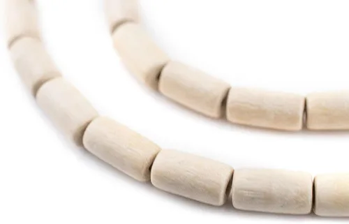 Vista 10 de TheBeadChest - Cuentas de madera natural de tubo azul azul (0.591 x 0.315 in): hilo de cuentas de madera ecológico orgánico para hacer joyas