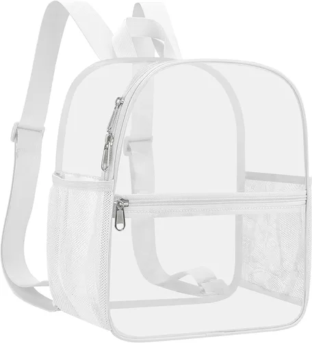 Vista 22 de Mochila deportiva transparente para eventos en estadios de 12 x 12 x 6 pulgadas, pequeña para ventiladores, conciertos, playa, trabajo, viajes