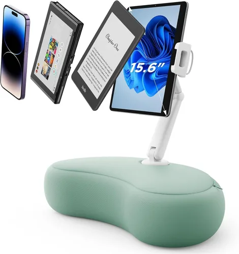 Vista 4 de SAIJI Soporte de Almohada Kindle, Soporte para iPad Compatible con 4.7"-15.6" Kindle, Teléfono, iPad, Soporte Ajustable de 360° para Tableta