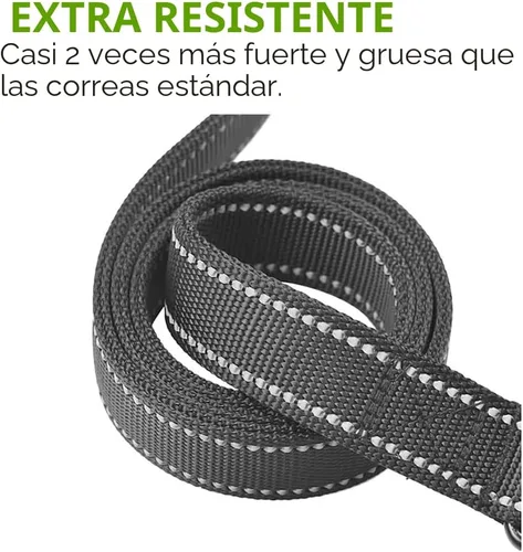 Vista 4 de Correa resistente para perro, 2 asas con asa de tráfico acolchada para control adicional, 6 pies de largo, perfecta para perros medianos a grandes