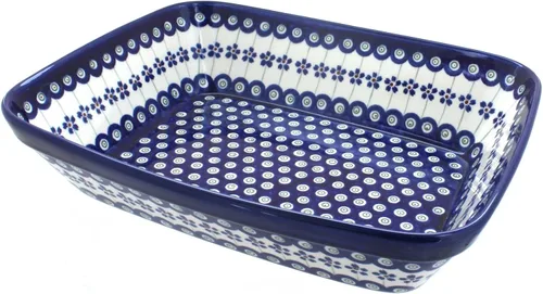 Vista 3 de Blue Rose Polaco Cerámica Floral Mariposa Grande Deep Baker