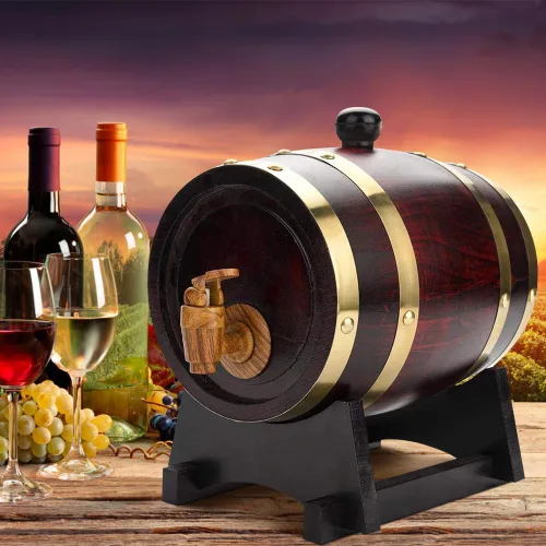 Vista 3 de Dispensador de whisky Barril de envejecimiento de roble 1.5L Barril de madera rojo vino