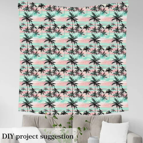 Vista 3 de The Yard - Tela de tapicería con estampado de palmera para sillas, tela de hoja de palmera hawaiana tropical para exteriores, tela decorativa