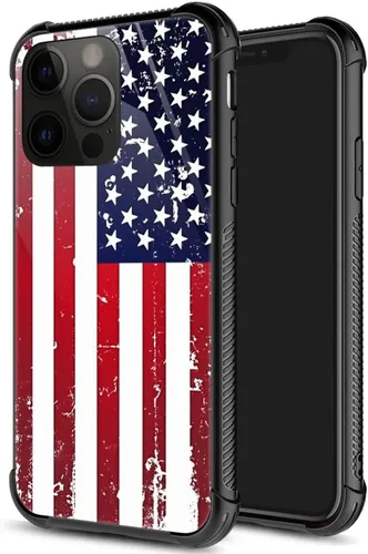 Vista 64 de ZHEGAILIAN Funda para iPhone 14 Pro, protección de grado militar, esquinas a prueba de golpes, funda antiarañazos para iPhone 14 Pro, bandera vieja
