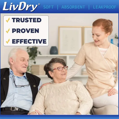 Vista 2 de LivDry Inserto de almohadilla de alta absorción para calzoncillos de incontinencia y pañales para adultos, mujeres y hombres, Hyper 1200