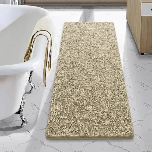 Vista 43 de LOCHAS - Alfombra de baño de lujo lanuda de 24 x 17 pulgadas, color beige